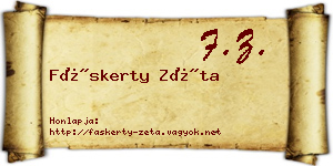 Fáskerty Zéta névjegykártya